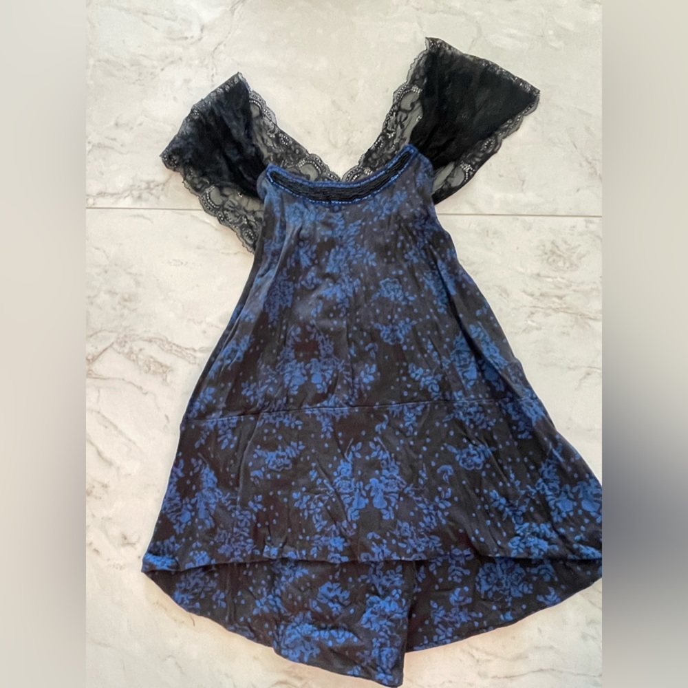Free People Lace Floral Criss Cross Top